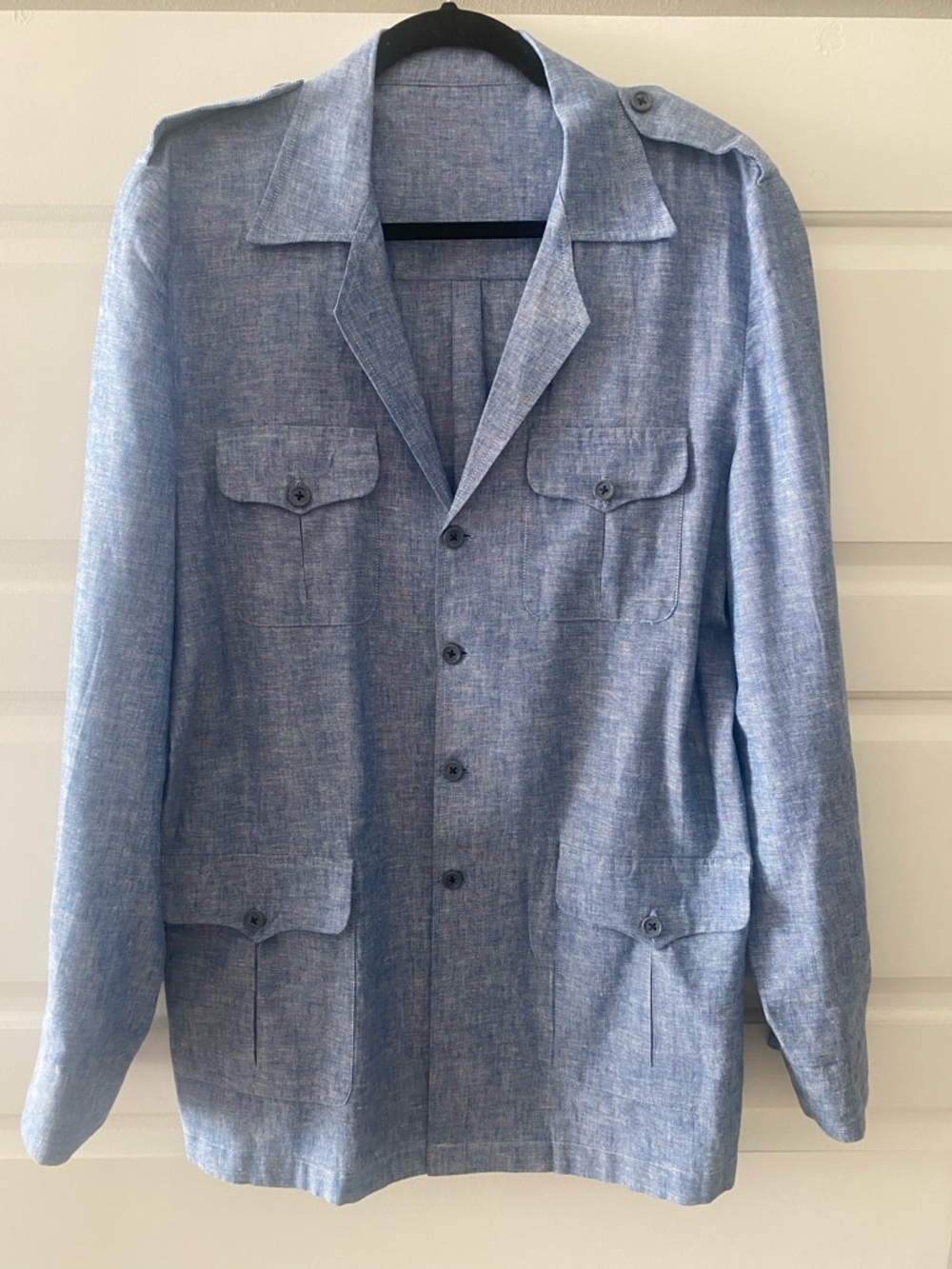 Lightweight Blue Shirt Jacket - Casual Utility Style
